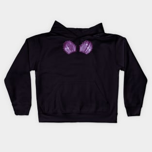 Shell mermaid bra (purple) Kids Hoodie